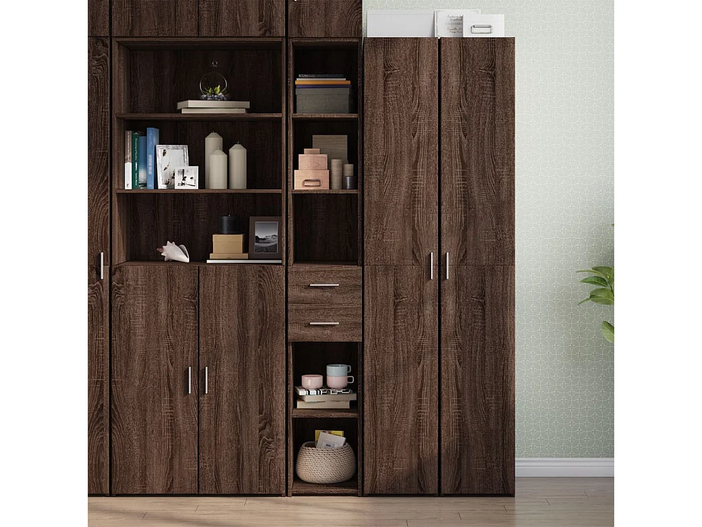 Buffet | Bahut | Meuble de rangement haut chêne marron 30x42,5x185 cm bois d'ingénierie