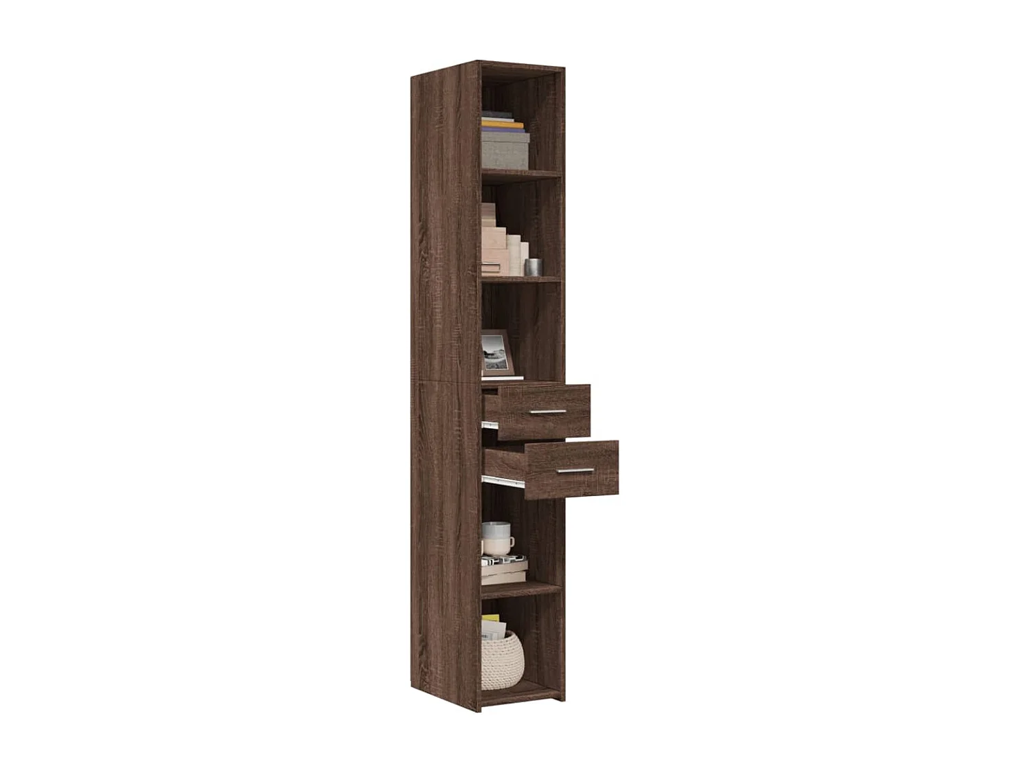 Buffet | Bahut | Meuble de rangement haut chêne marron 30x42,5x185 cm bois d'ingénierie