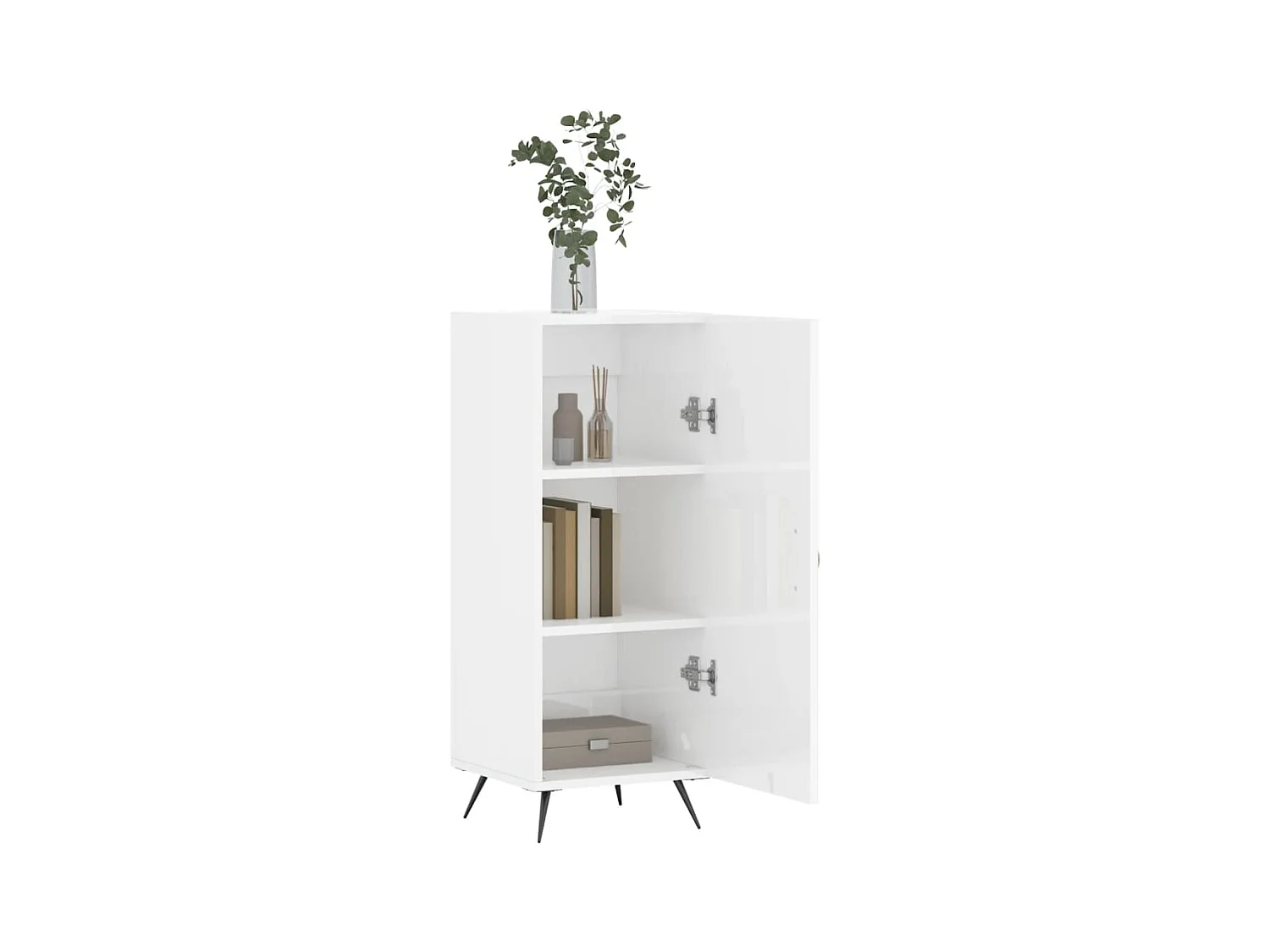 Buffet | Bahut | Meuble de rangement Blanc brillant 34,5x34x90 cm Bois d'ingénierie