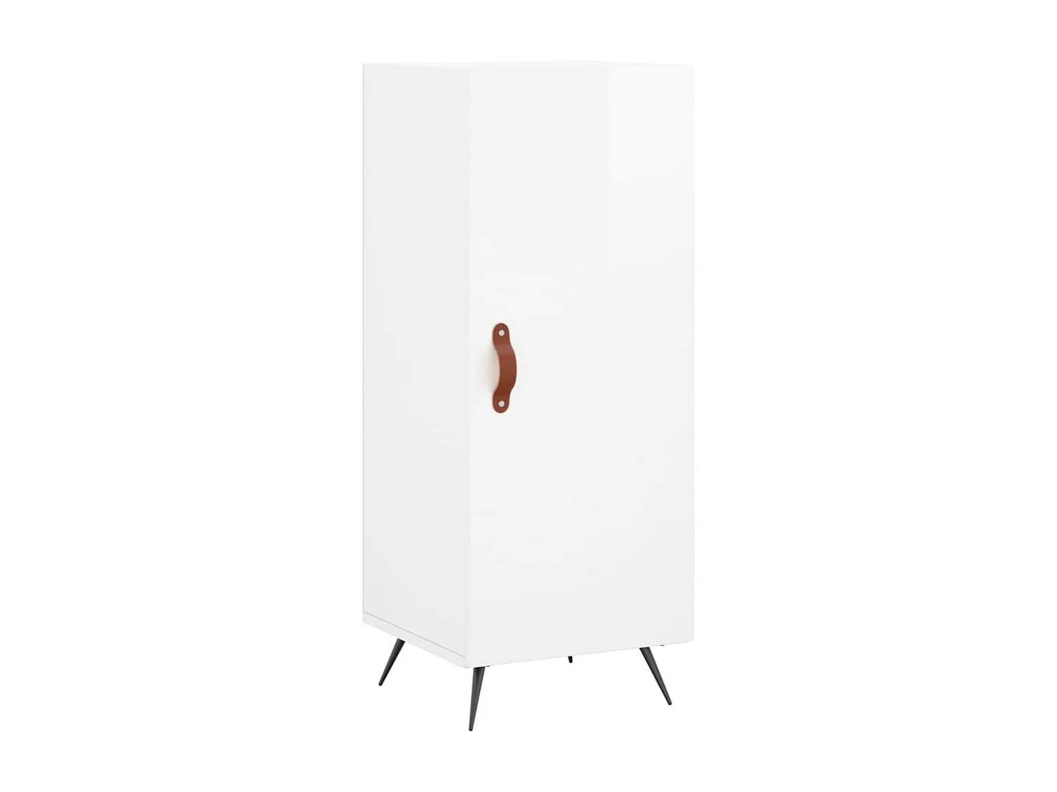 Credenza | Buffet | Armadio Bianco Lucido 34,5x34x90 cm in Legno Multistrato