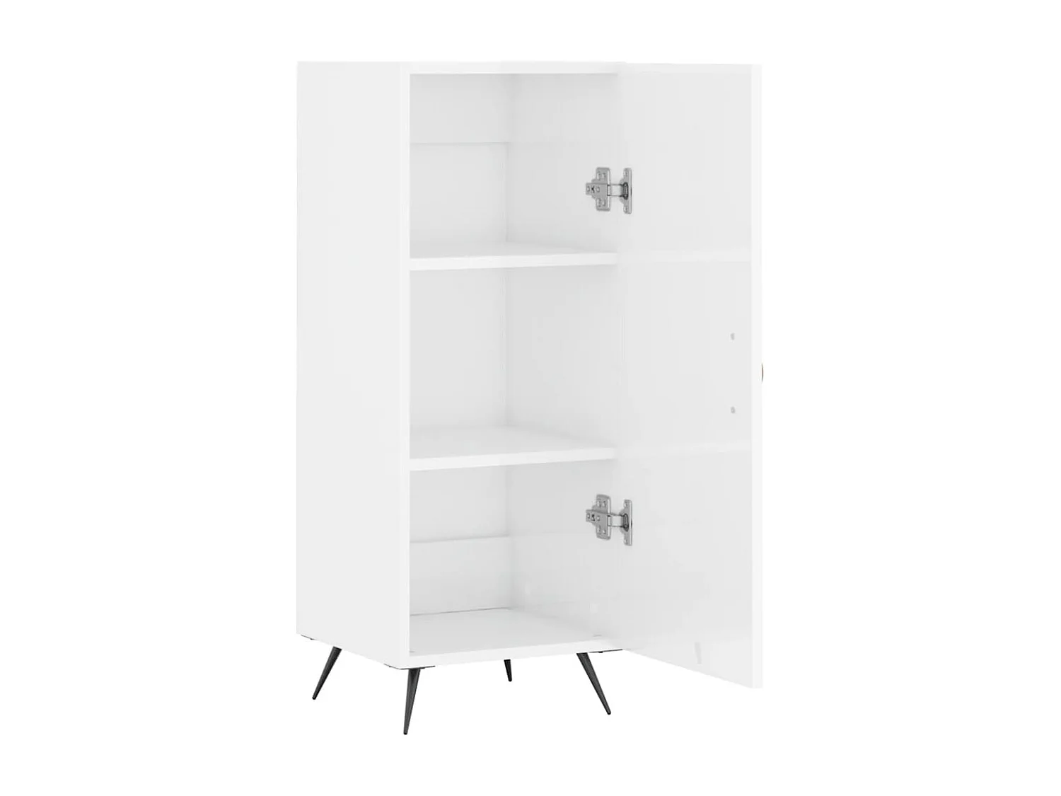 Credenza | Buffet | Armadio Bianco Lucido 34,5x34x90 cm in Legno Multistrato