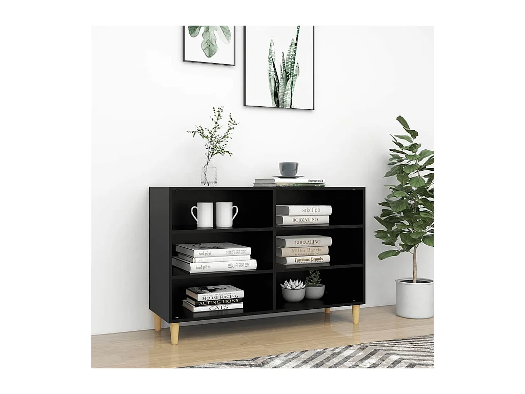 Buffet | Bahut | Meuble de rangement noir 103,5x35x70 cm bois d'ingénierie