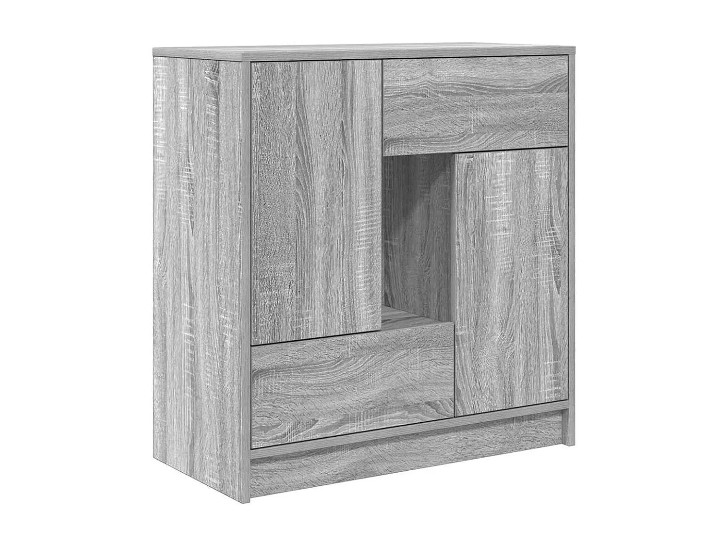 Buffet | Commode à tiroir | Meuble de rangement avec tiroirs et portes sonoma gris 70,5x34x74,5 cm