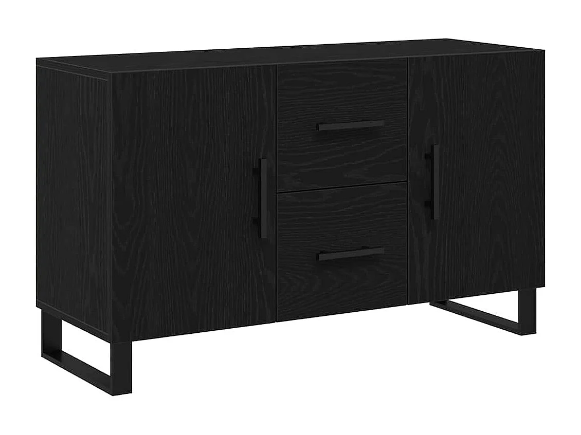 Sideboard | Credenza | Armadio Nero Rovere 100x36x60 cm Legno ingegnerizzato