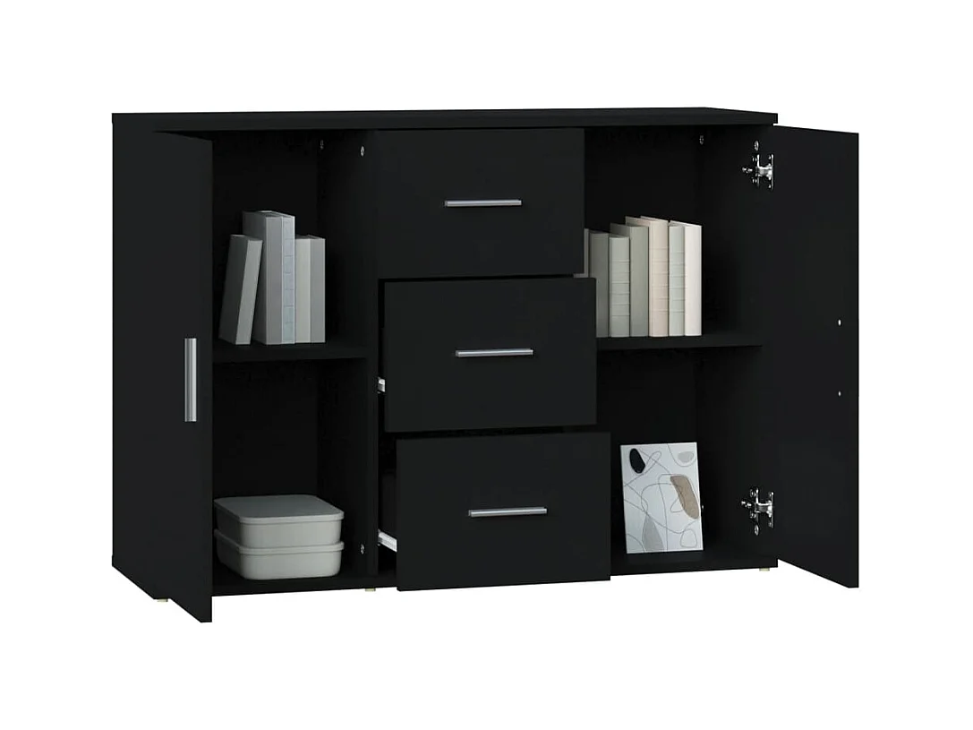 Buffet | Bahut | Meuble de rangement Noir 91x29,5x65 cm Bois d'ingénierie