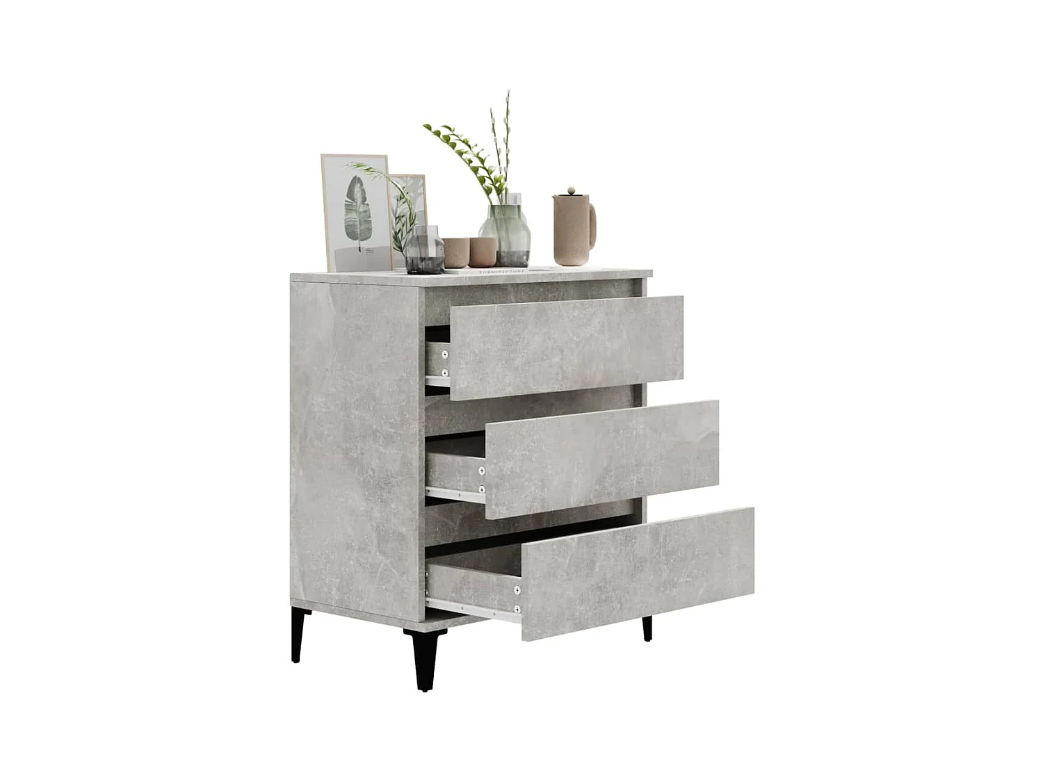 Credenza | Buffet | Armadio Grigio Cemento 60x35x70 cm in Legno Multistrato