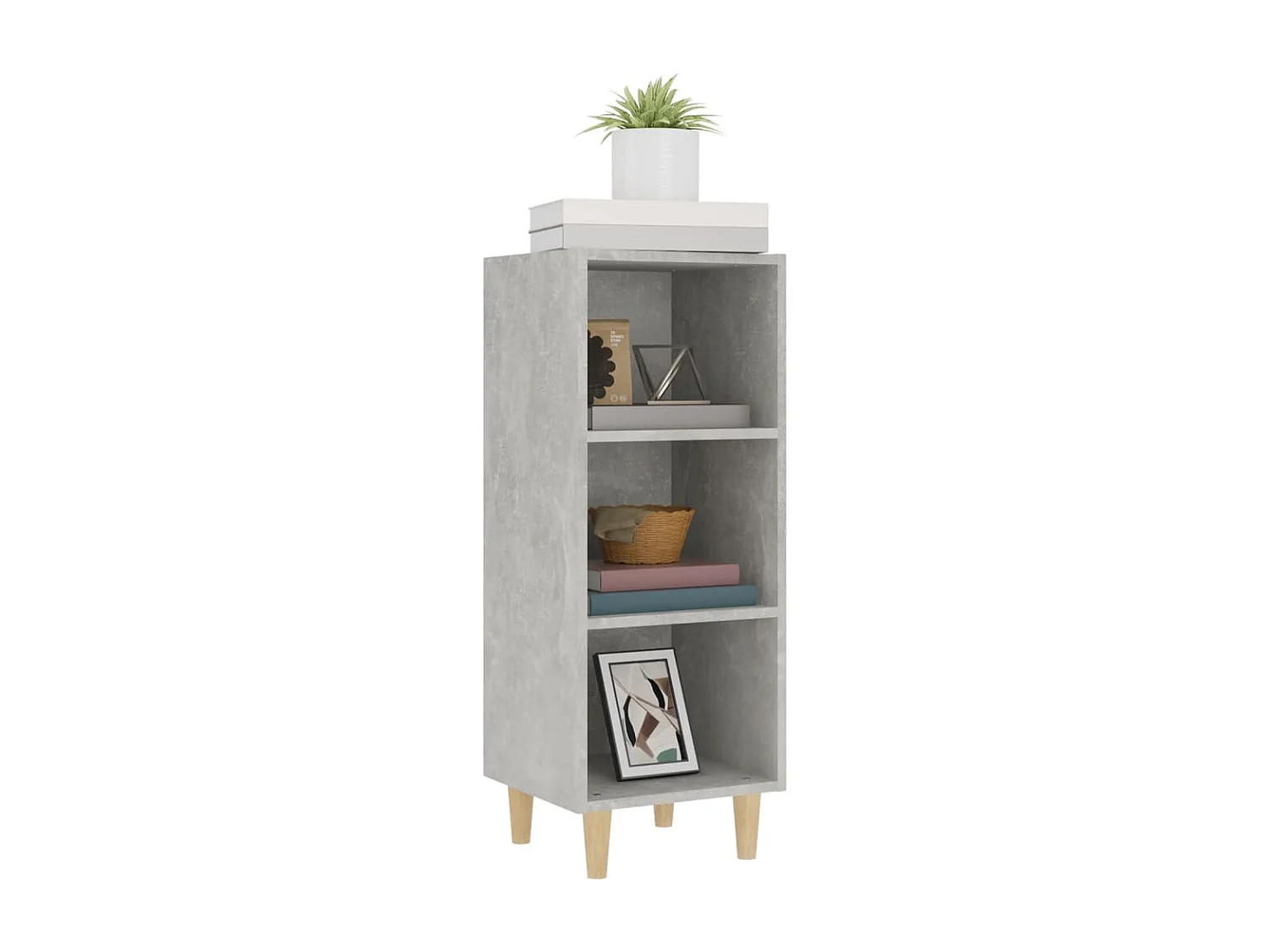 Buffet | Bahut | Meuble de rangement Gris béton 34,5x32,5x90 cm Bois d'ingénierie