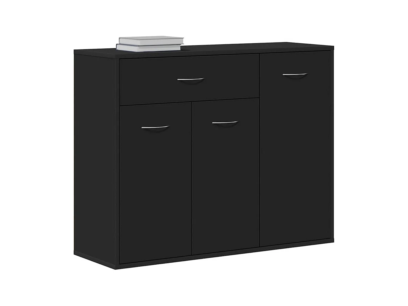 Credenza | Buffet | Armadio Nera 88x30x70 cm in Legno Multistrato