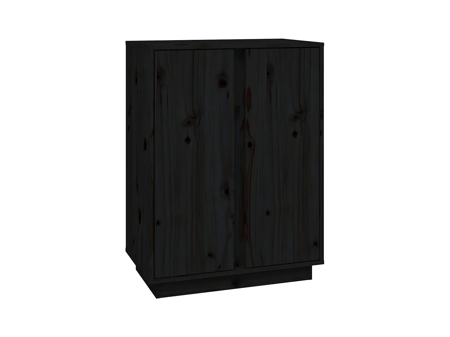 Buffet | Bahut | Meuble de rangement Noir 60x35x80 cm Bois massif de pin
