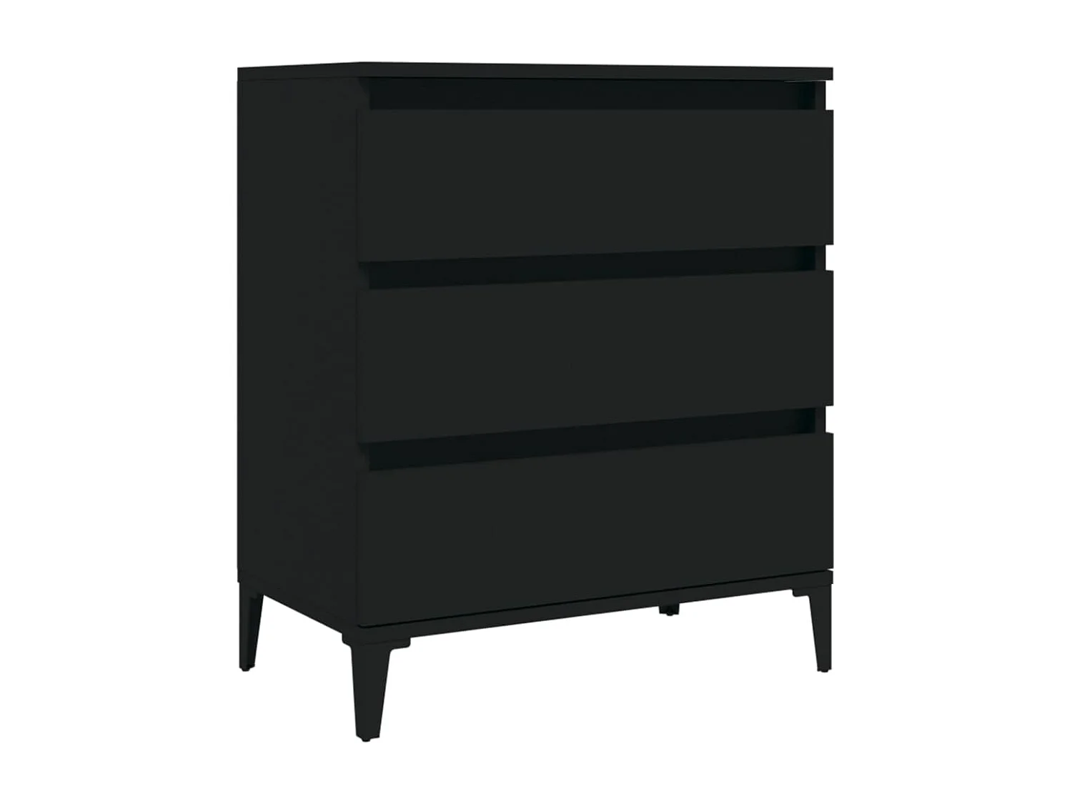 Buffet | Bahut | Meuble de rangement Noir 60x35x70 cm Bois d'ingénierie