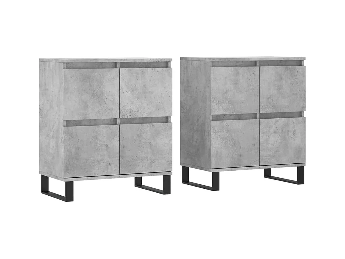Credenze | Buffet | Armadi 2 pz Grigio Cemento in Legno Multistrato