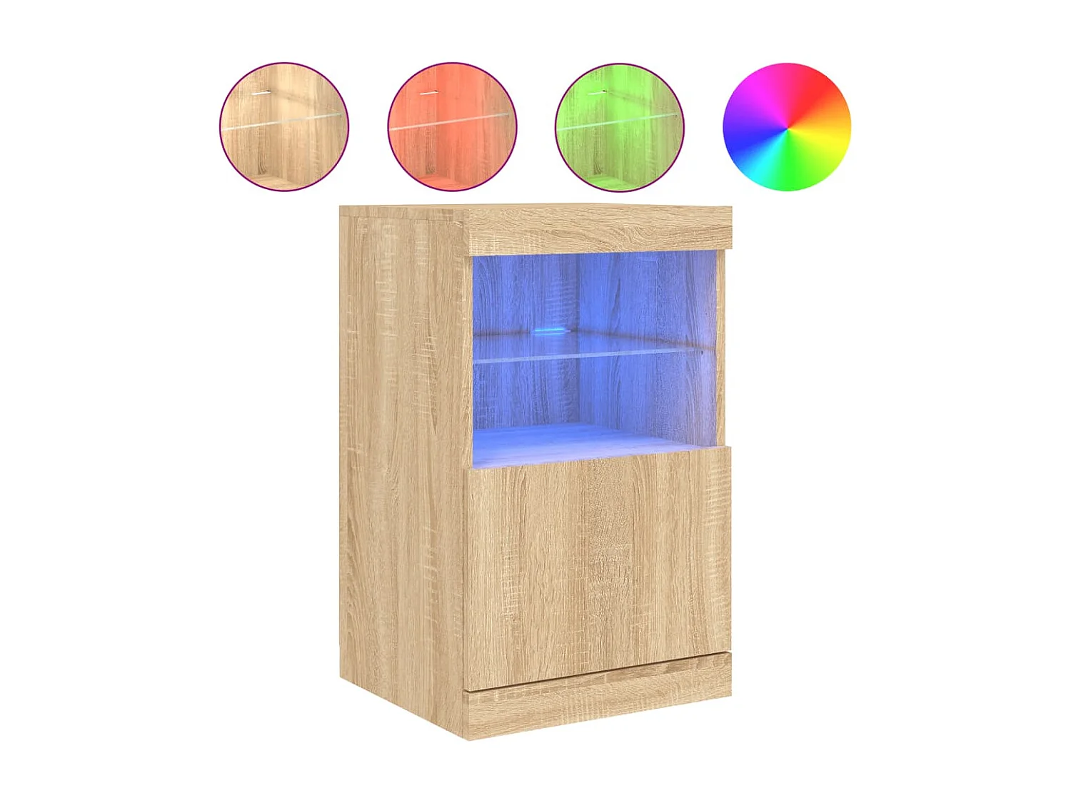 Buffet | Bahut | Meuble de rangement avec lumières LED chêne sonoma 41x37x67 cm