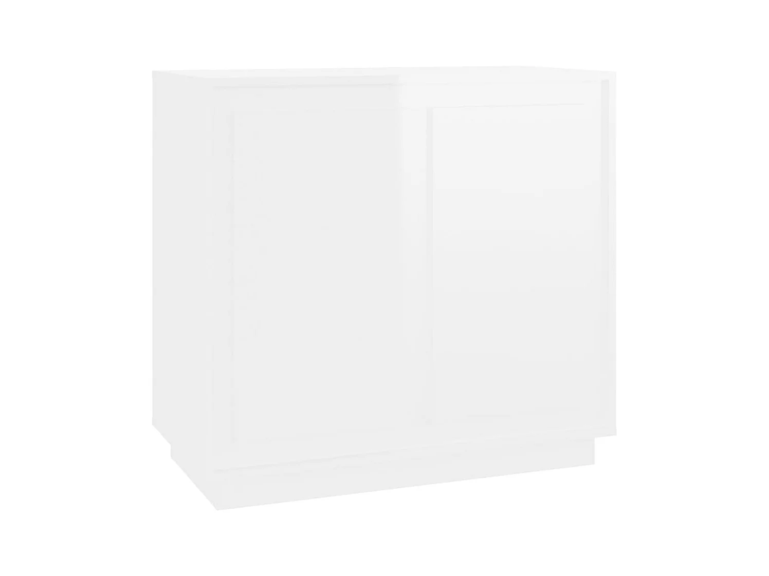 Buffet | Bahut | Meuble de rangement blanc brillant 80x34x75 cm bois d'ingénierie