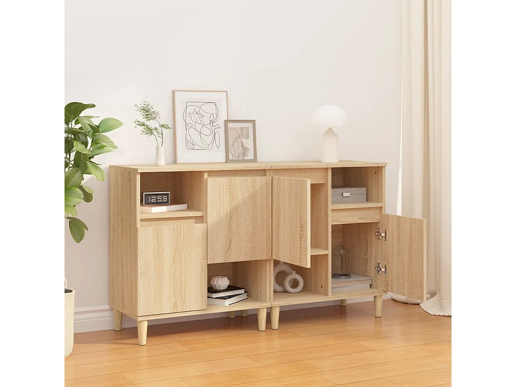 Buffets | Bahuts | Meuble de rangement 2 pcs chêne sonoma 60x35x70 cm bois d'ingénierie
