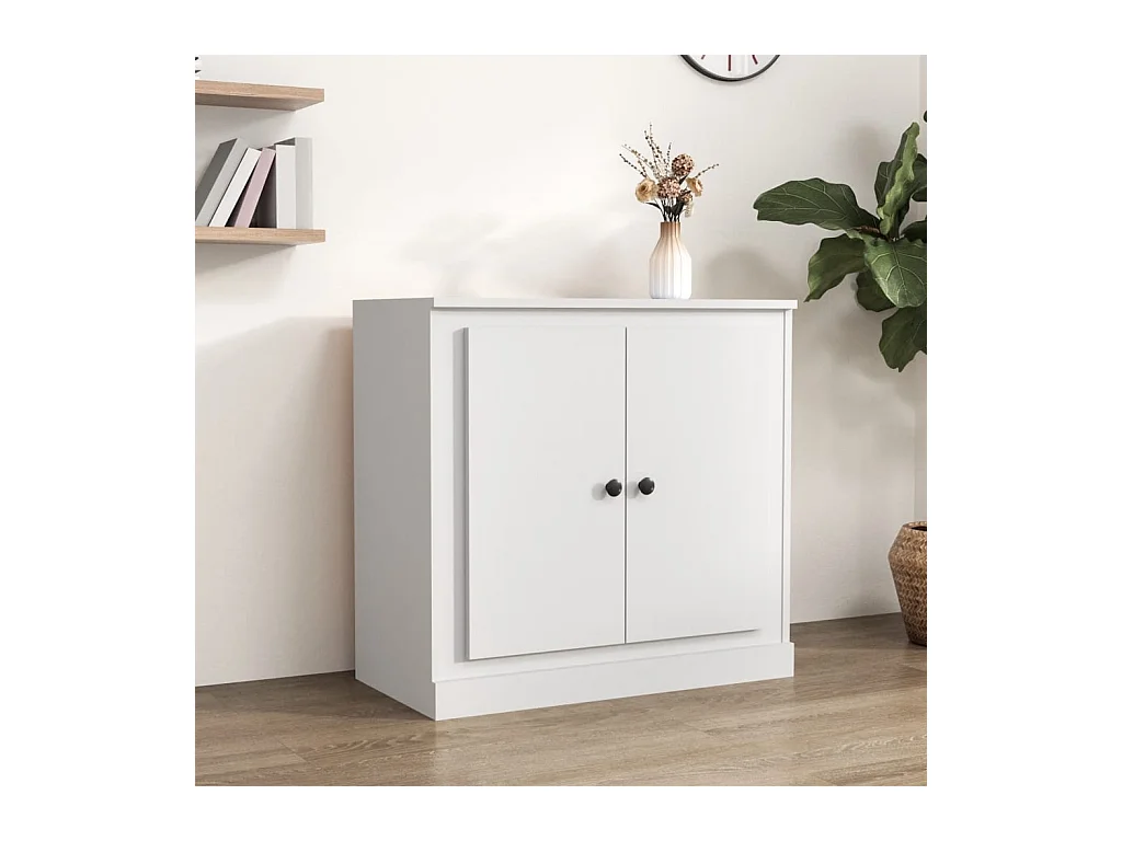 Credenza | Buffet | Armadio Bianca 70x35,5x67,5 cm in Legno Multistrato