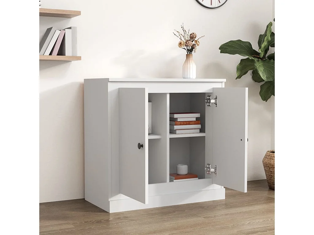 Buffet | Bahut | Meuble de rangement blanc 70x35,5x67,5 cm bois d'ingénierie
