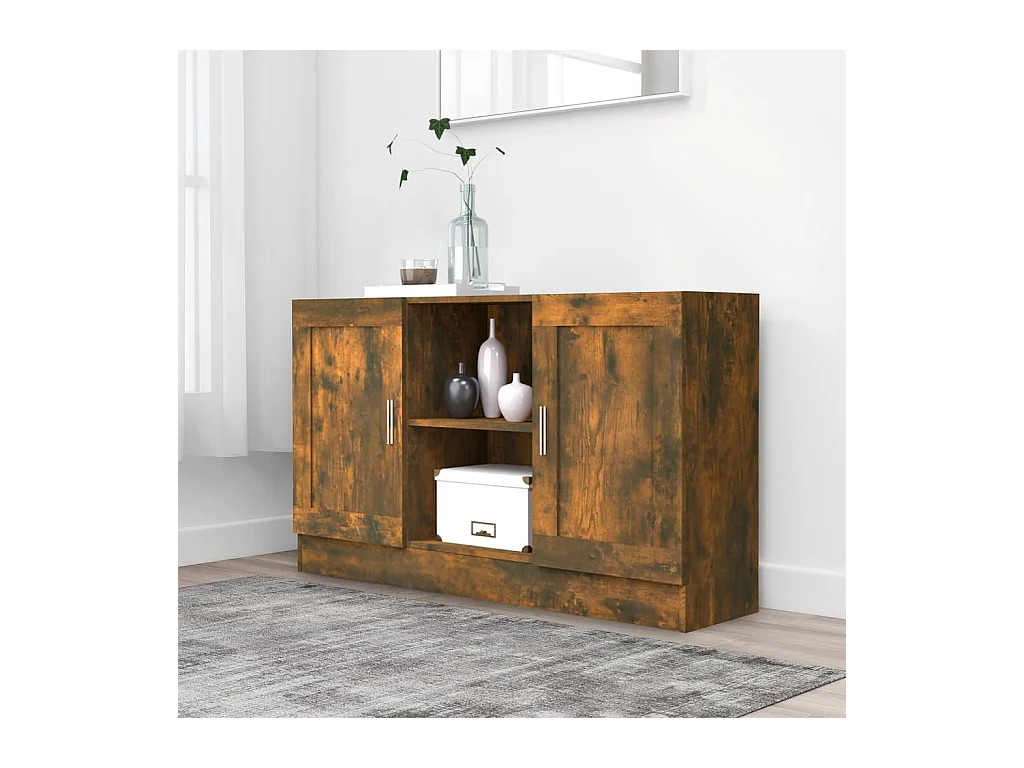 Credenza | Buffet | Armadio Rovere Fumo 120x30,5x70 cm in Legno Multistrato