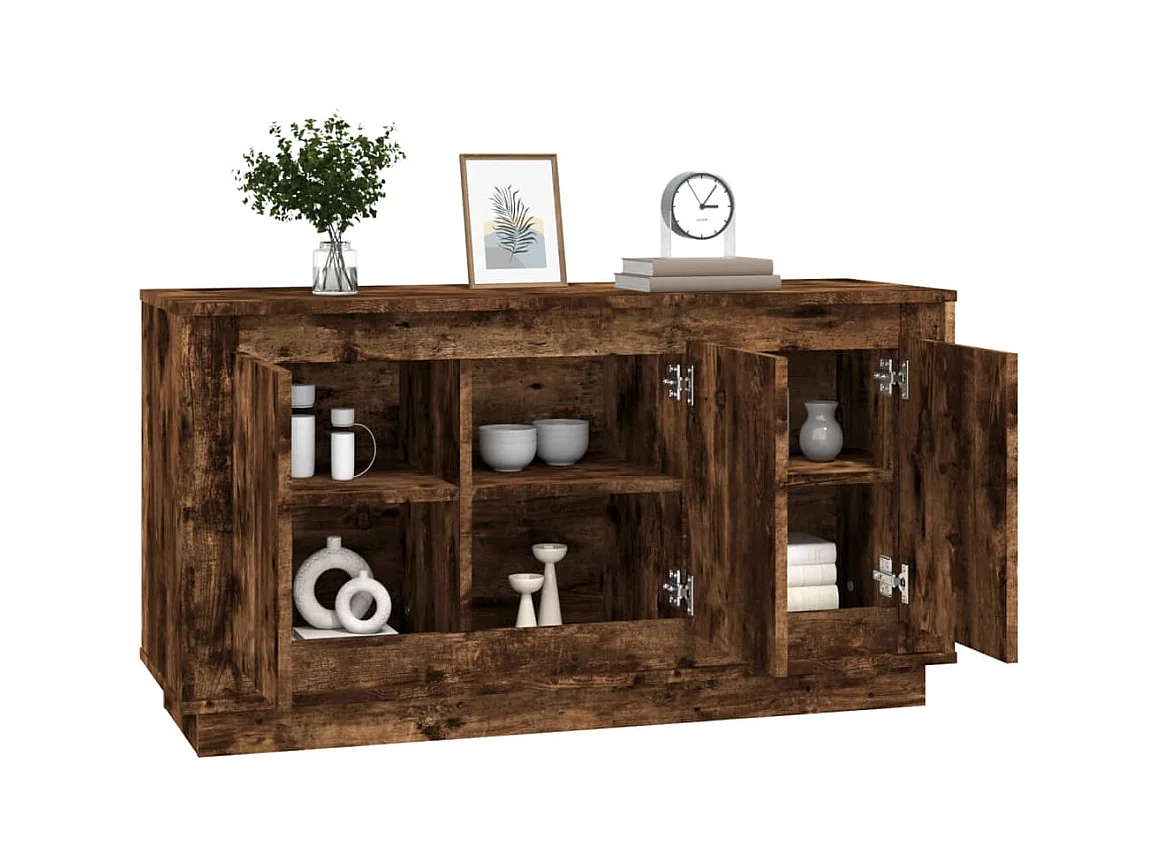 Buffet | Bahut | Meuble de rangement chêne fumé 102x35x55 cm bois d'ingénierie