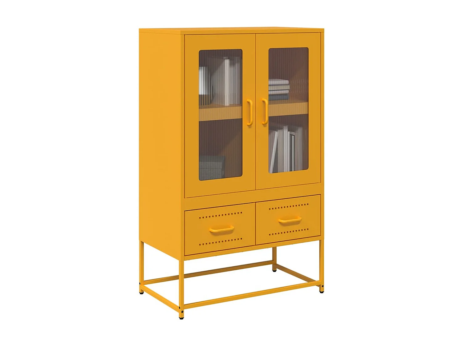 Credenza | Buffet | Armadio Giallo Senape 68x39x111,5 cm in Acciaio
