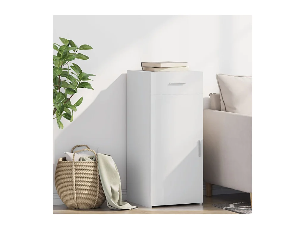 Credenza | Buffet | Armadio Bianca 40x42,5x93 cm in Legno Multistrato