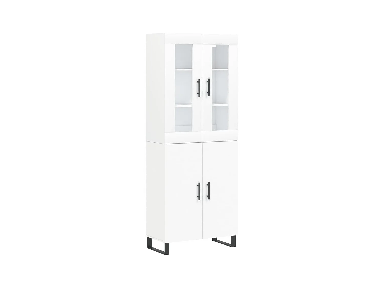 Credenza | Buffet | Armadio Bianca 69,5x34x180 cm in Legno Multistrato