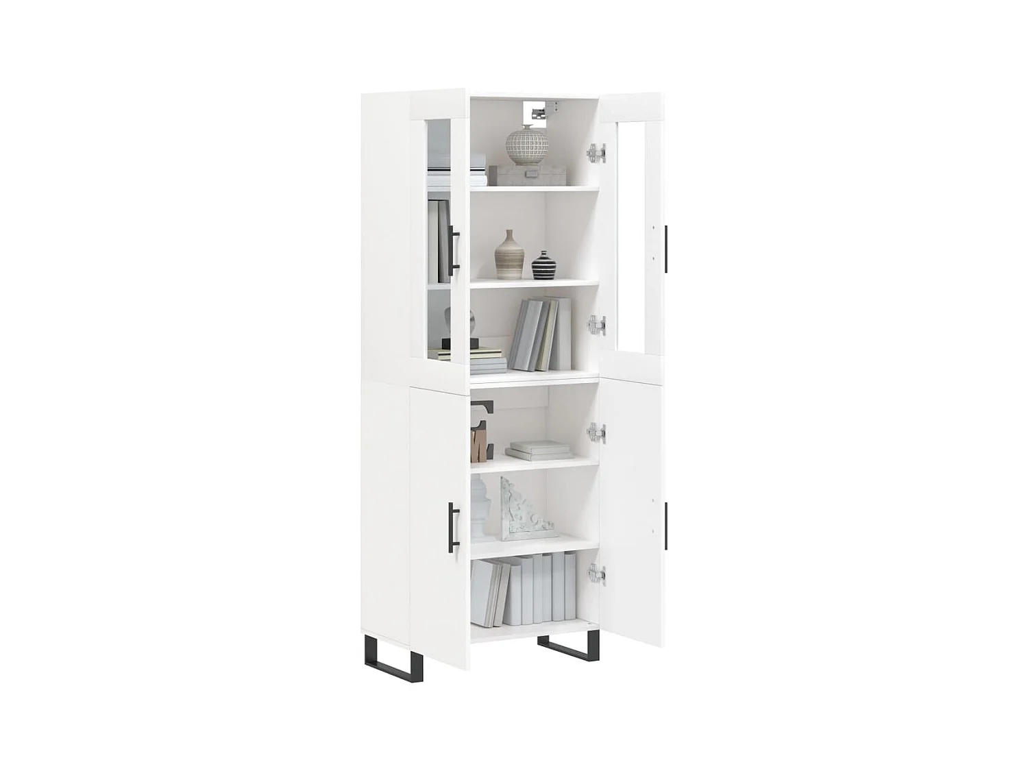 Credenza | Buffet | Armadio Bianca 69,5x34x180 cm in Legno Multistrato