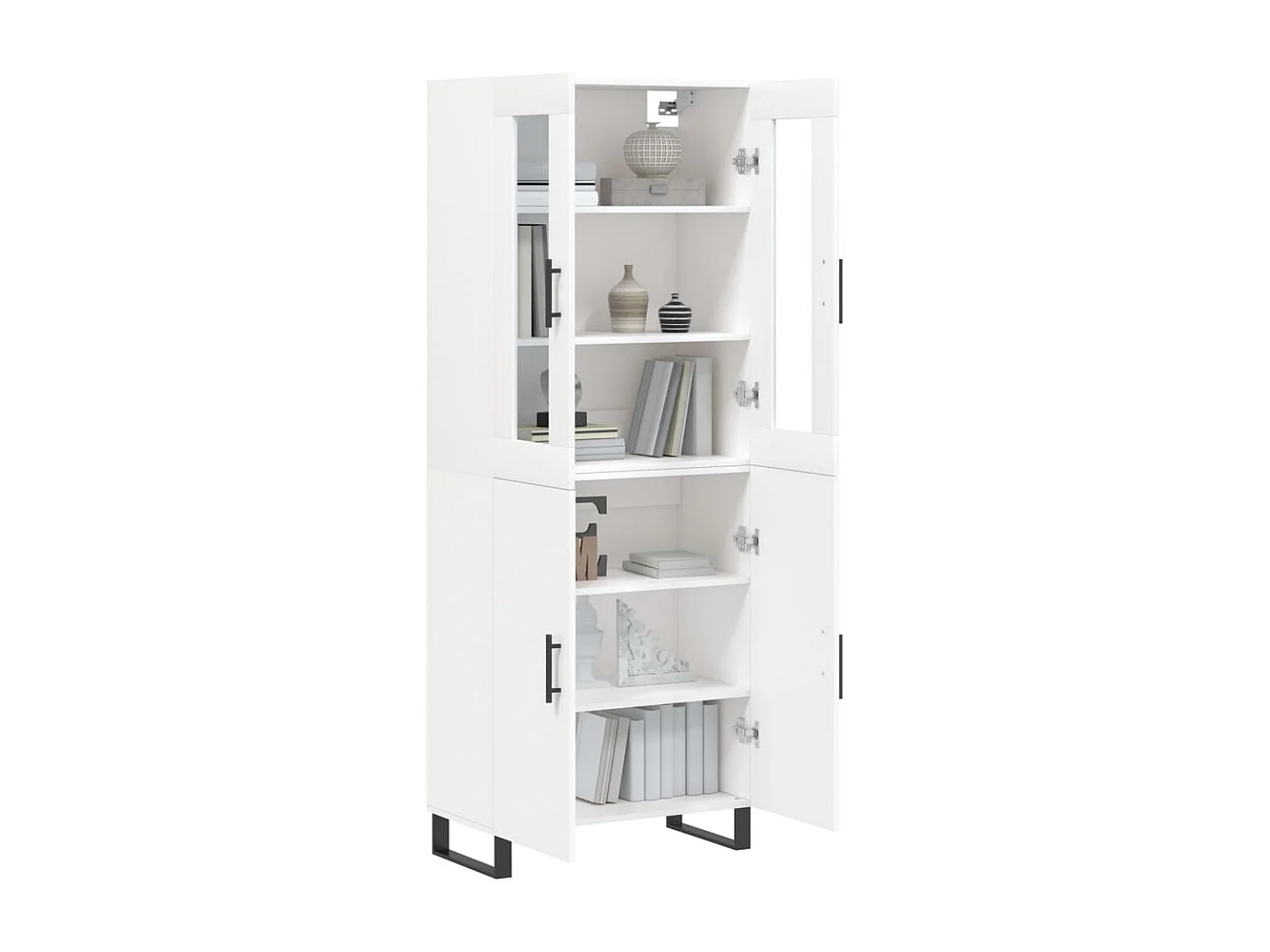 Buffet | Bahut | Meuble de rangement haut Blanc 69,5x34x180 cm Bois d'ingénierie