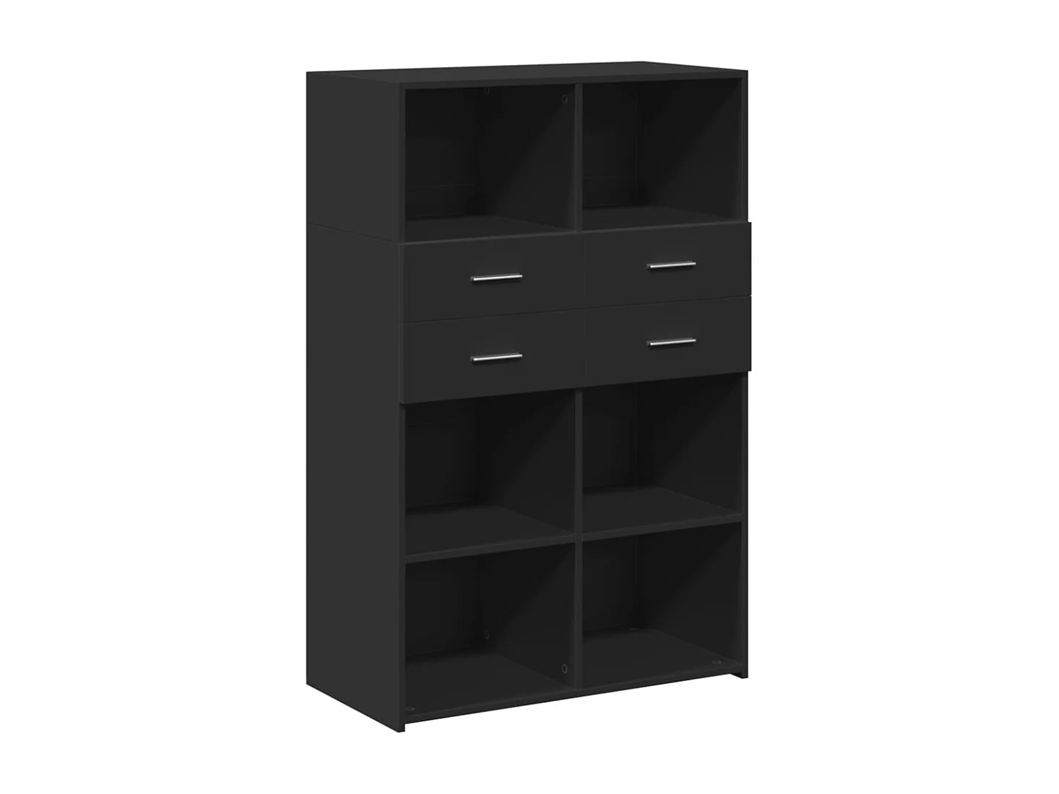 Buffet | Bahut | Meuble de rangement haut noir 80x42,5x124 cm bois d'ingénierie