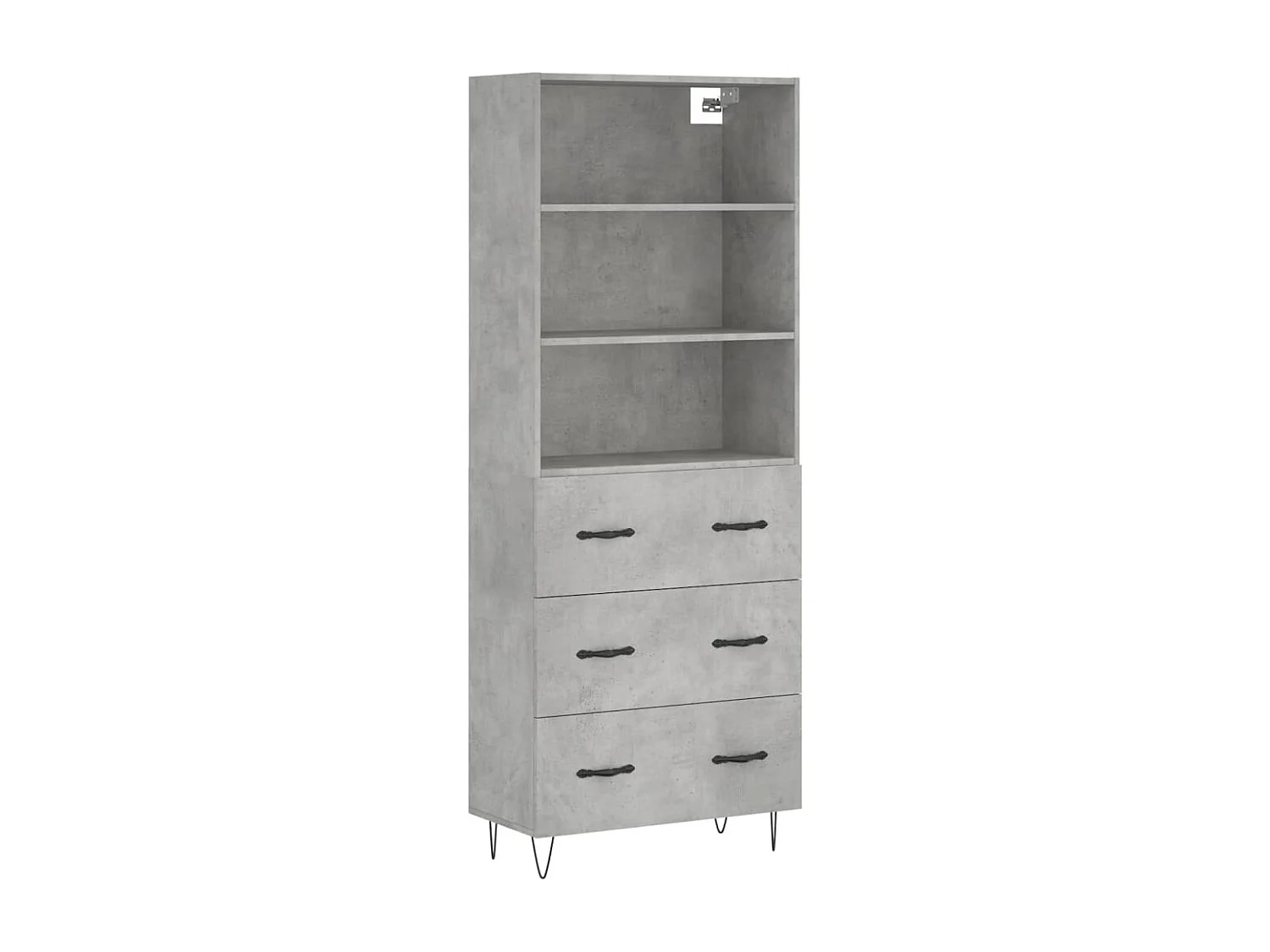 Credenza | Buffet | Armadio Grigio Cemento 69,5x34x180 cm in Legno Multistrato