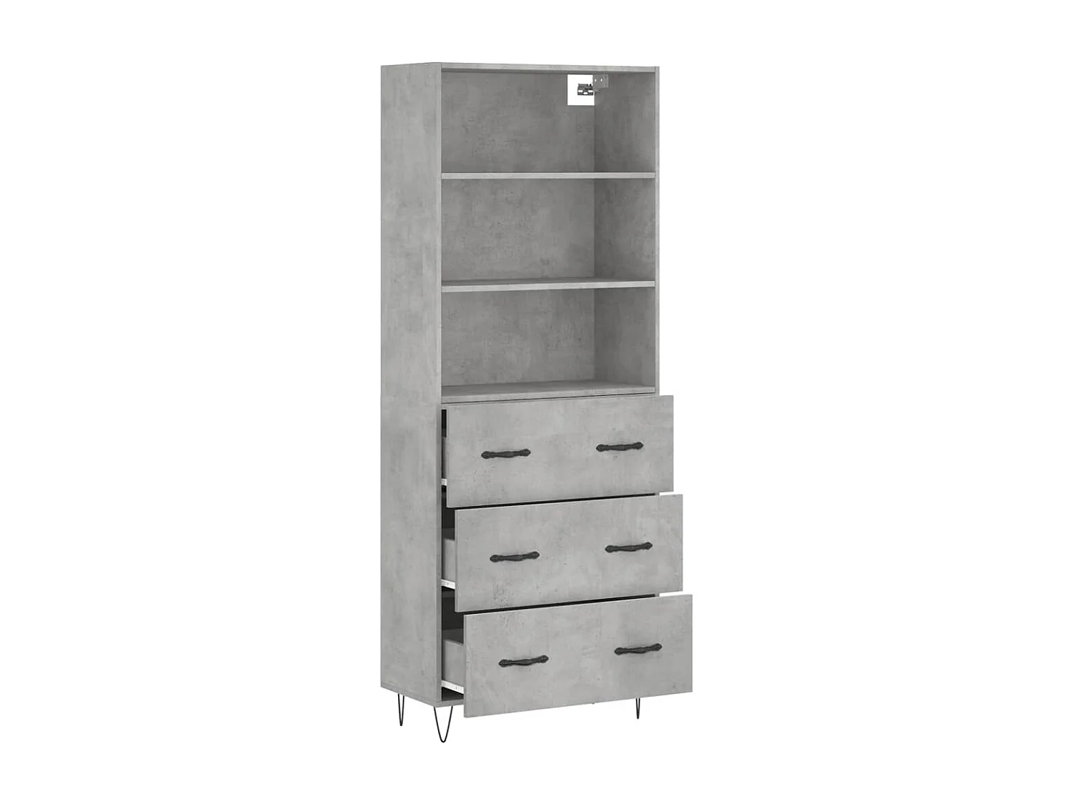 Credenza | Buffet | Armadio Grigio Cemento 69,5x34x180 cm in Legno Multistrato