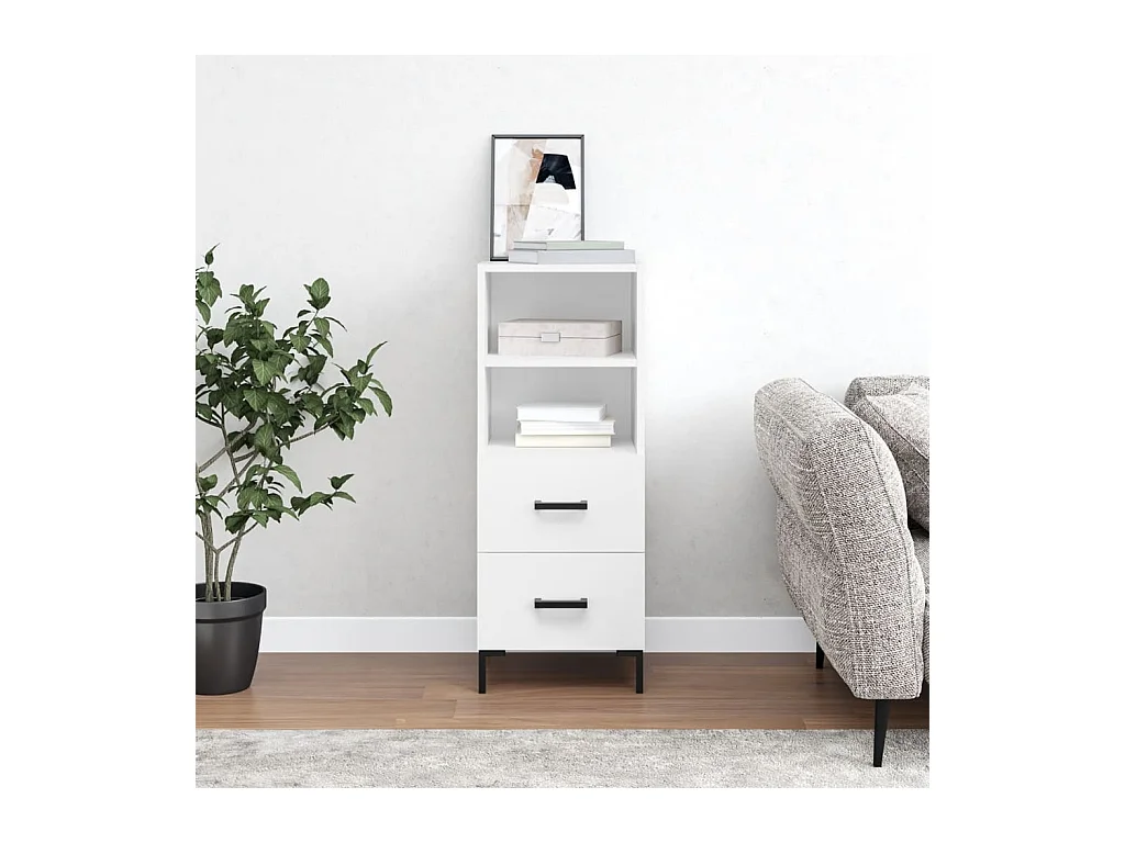 Buffet | Bahut | Meuble de rangement blanc 34,5x34x90 cm bois d'ingénierie