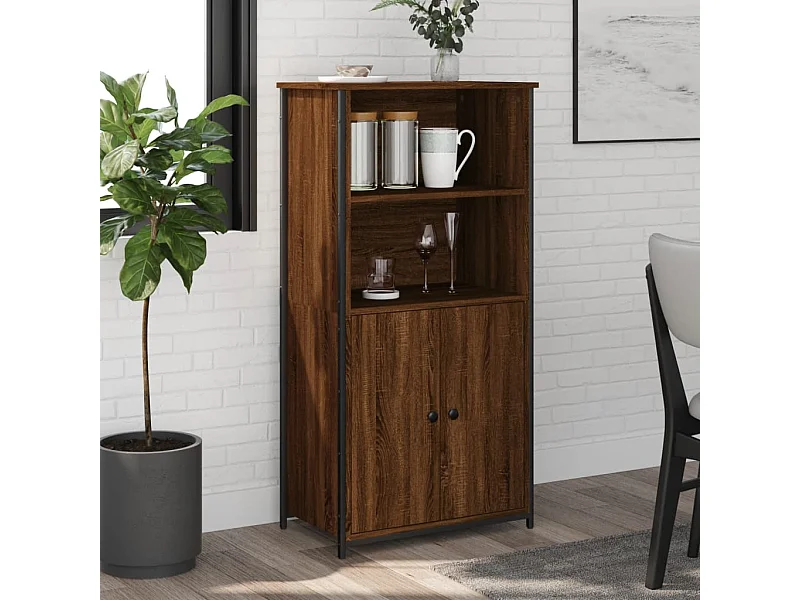 Buffet | Bahut | Meuble de rangement haut chêne marron 62x36x121,5 cm bois d'ingénierie