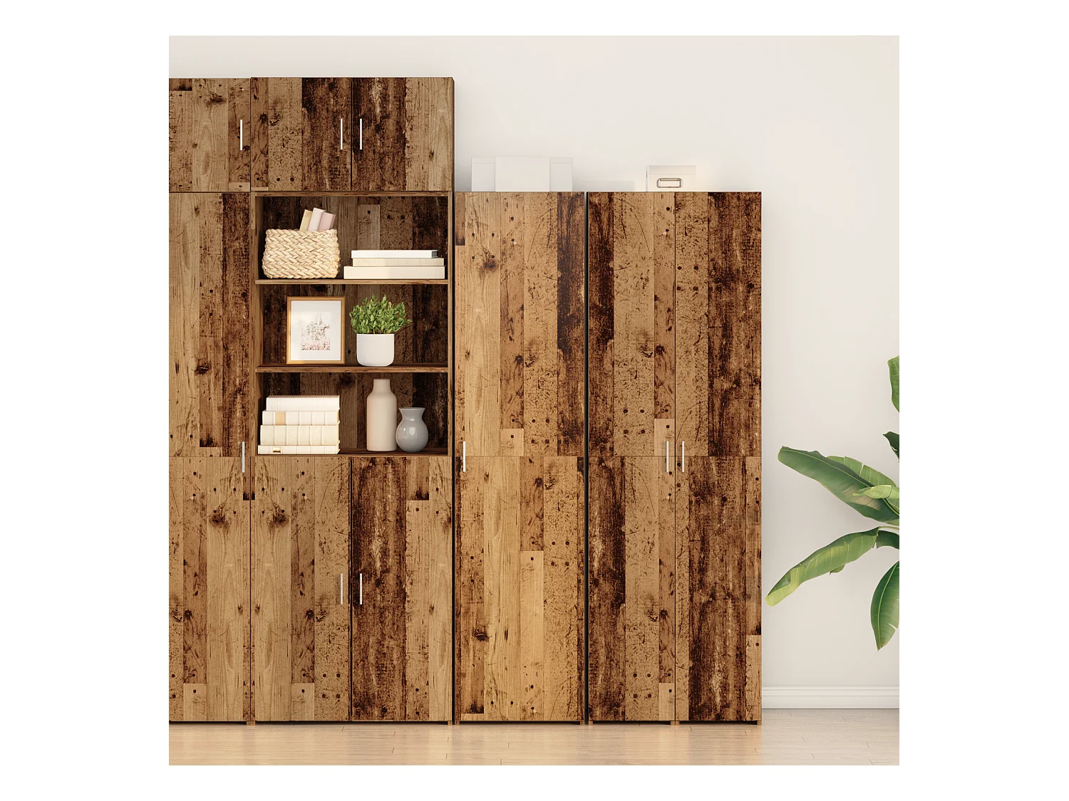 Buffet | Bahut | Meuble de rangement Vieilli 50x42.5x185 cm Bois d'Ingénierie