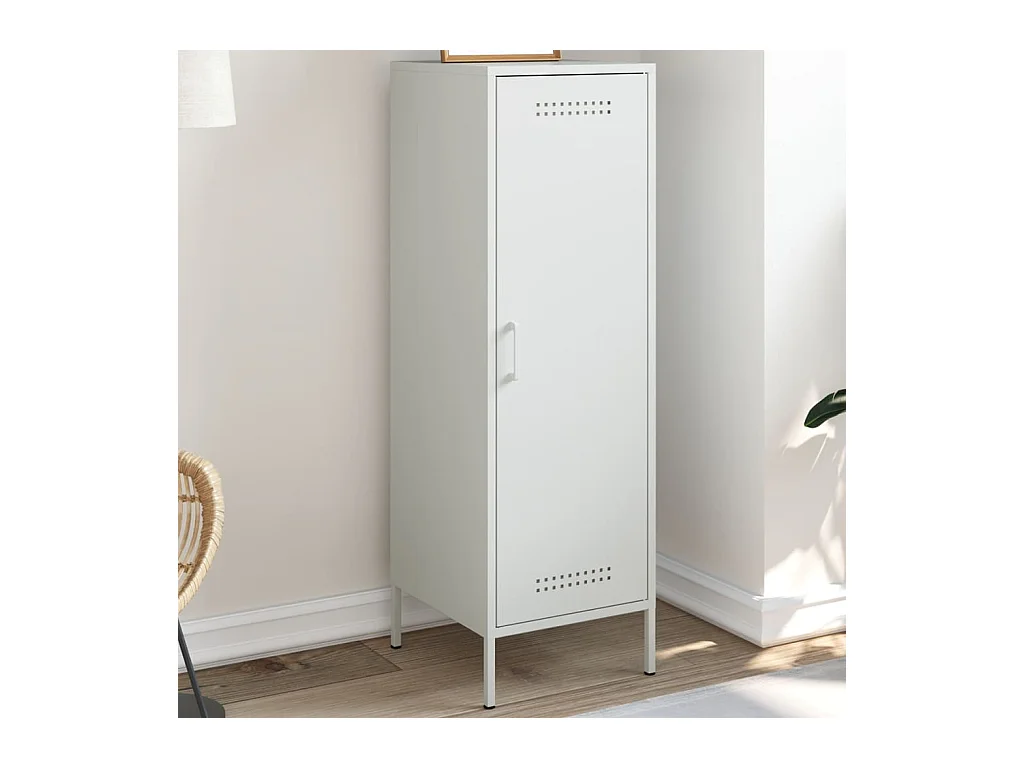 Buffet | Bahut | Meuble de rangement haut blanc 36x39x113 cm acier