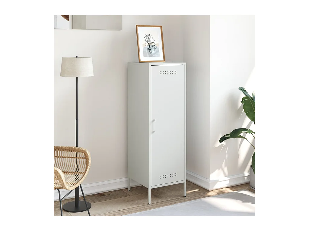 Buffet | Bahut | Meuble de rangement haut blanc 36x39x113 cm acier