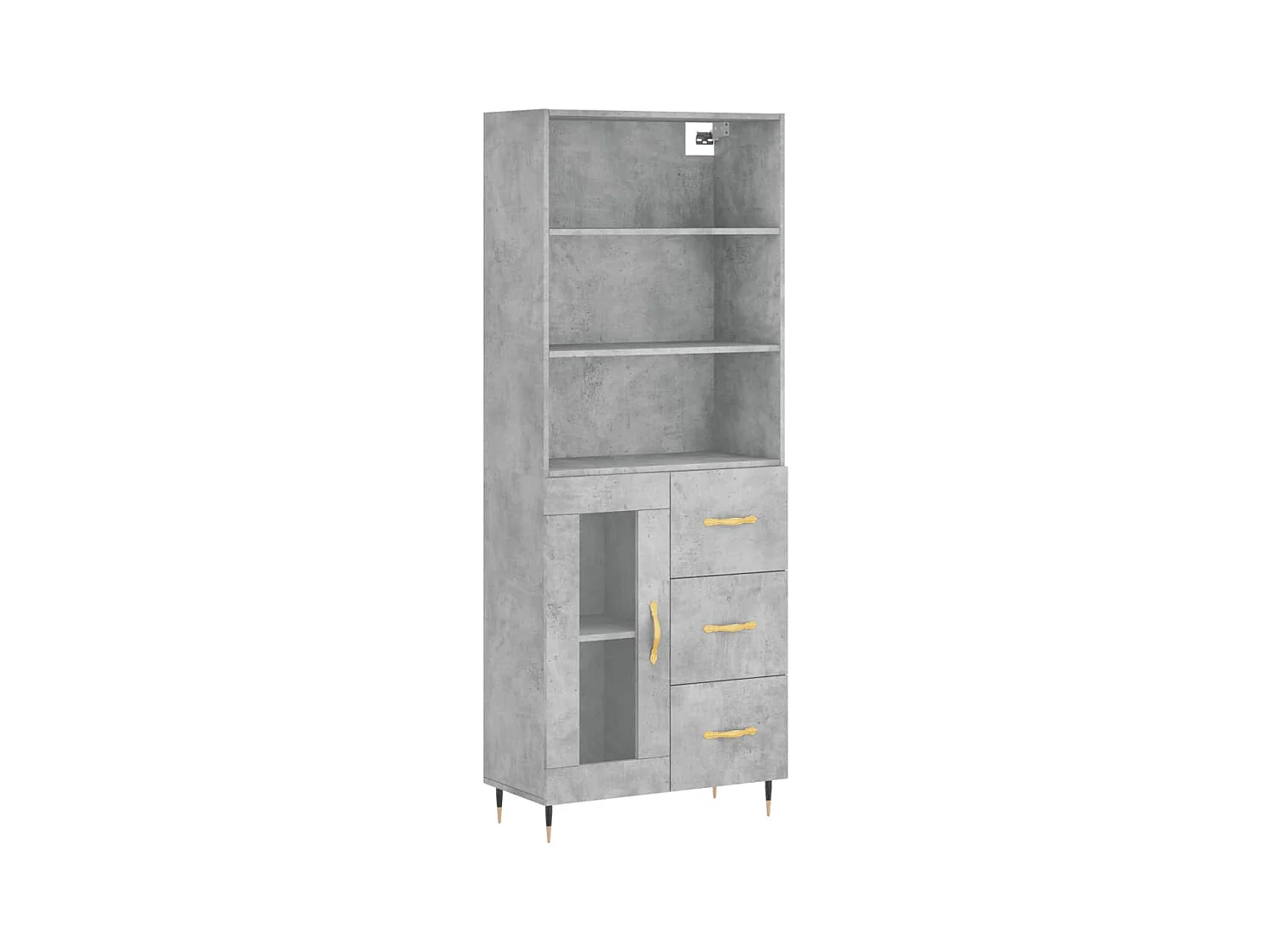Credenza | Buffet | Armadio Grigio Cemento 69,5x34x180 cm in Legno Multistrato