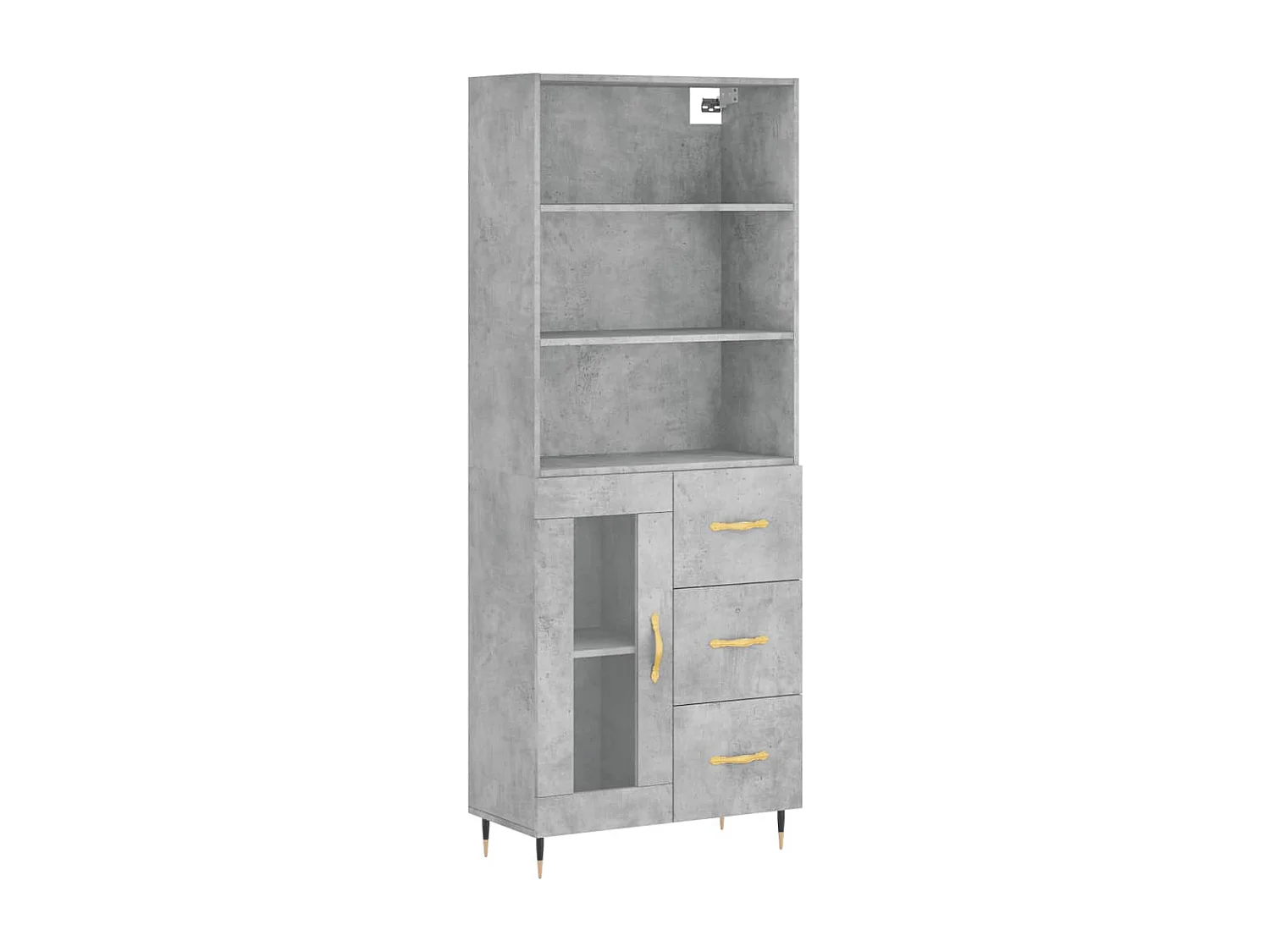 Credenza | Buffet | Armadio Grigio Cemento 69,5x34x180 cm in Legno Multistrato