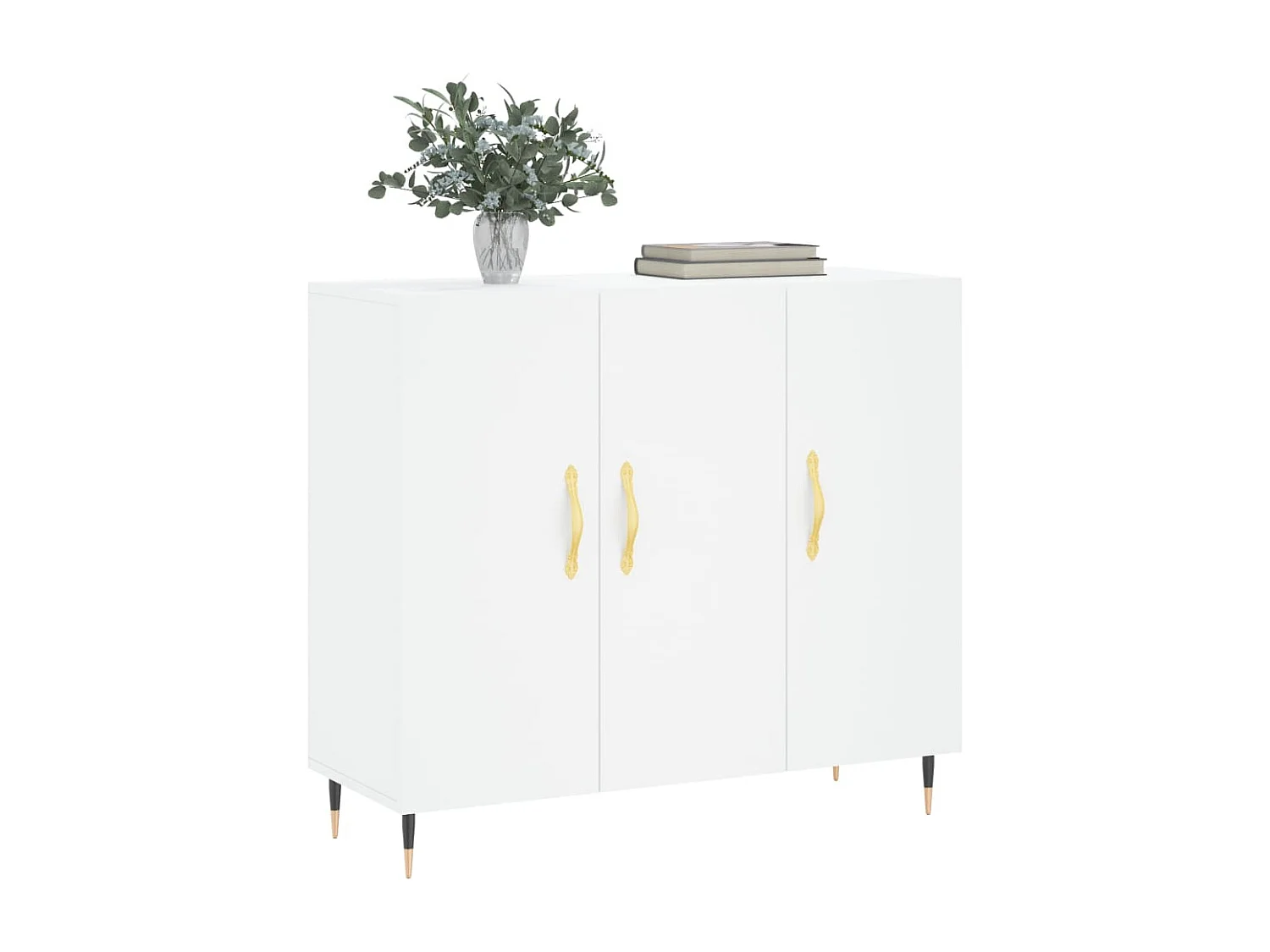 Buffet | Bahut | Meuble de rangement blanc 90x34x80 cm bois d'ingénierie