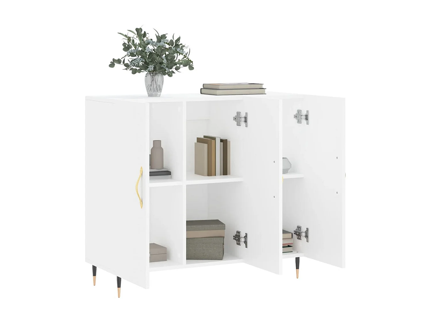 Buffet | Bahut | Meuble de rangement blanc 90x34x80 cm bois d'ingénierie