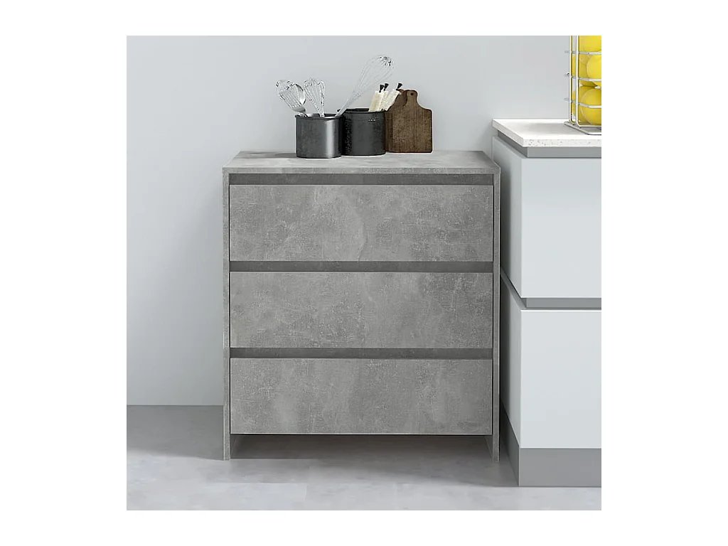 Buffet | Bahut | Meuble de rangement Gris béton 70x41x75 cm Bois d'ingénierie