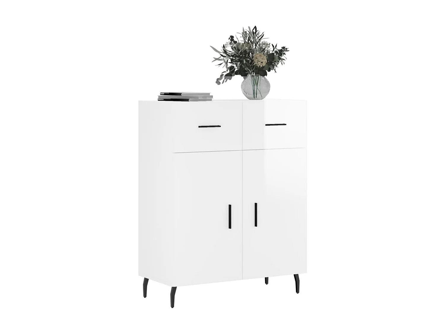 Buffet | Bahut | Meuble de rangement Blanc brillant 69,5x34x90 cm Bois d'ingénierie