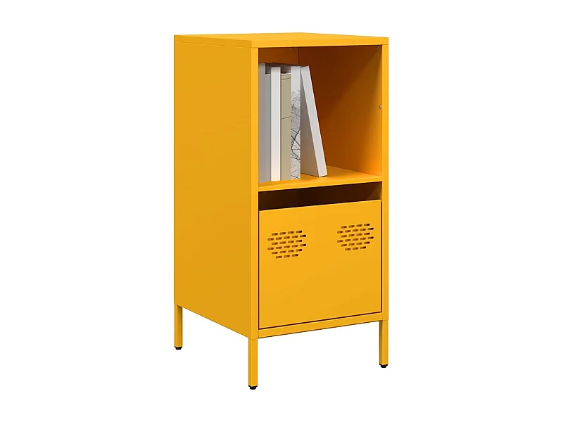 Buffet | Commode à tiroir | Meuble de rangement jaune moutarde 35x39x73,5 cm acier laminé à froid