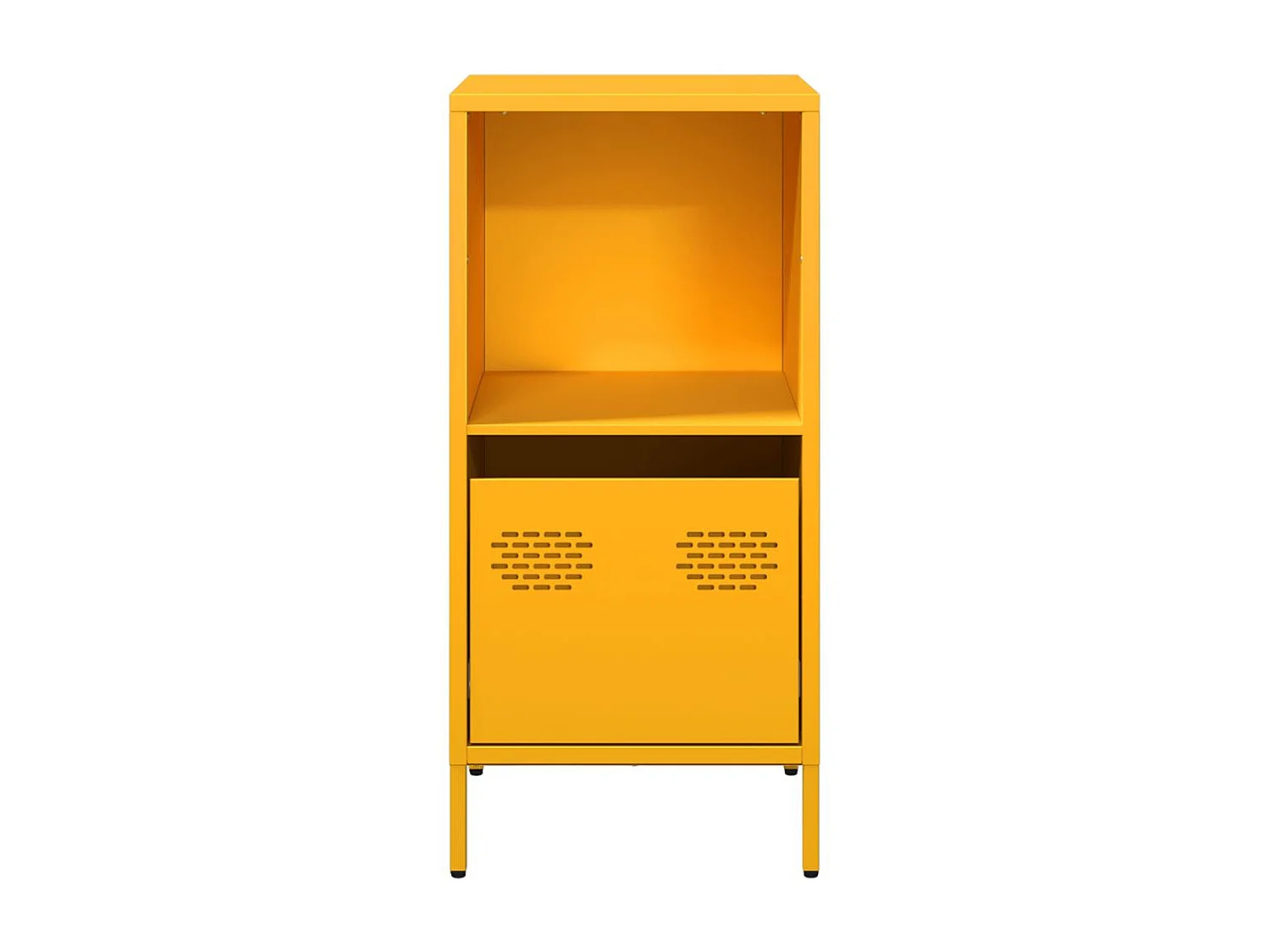 Credenza | Buffet | Armadio Giallo Senape 35x39x73,5 cm Acciaio Laminato a Freddo
