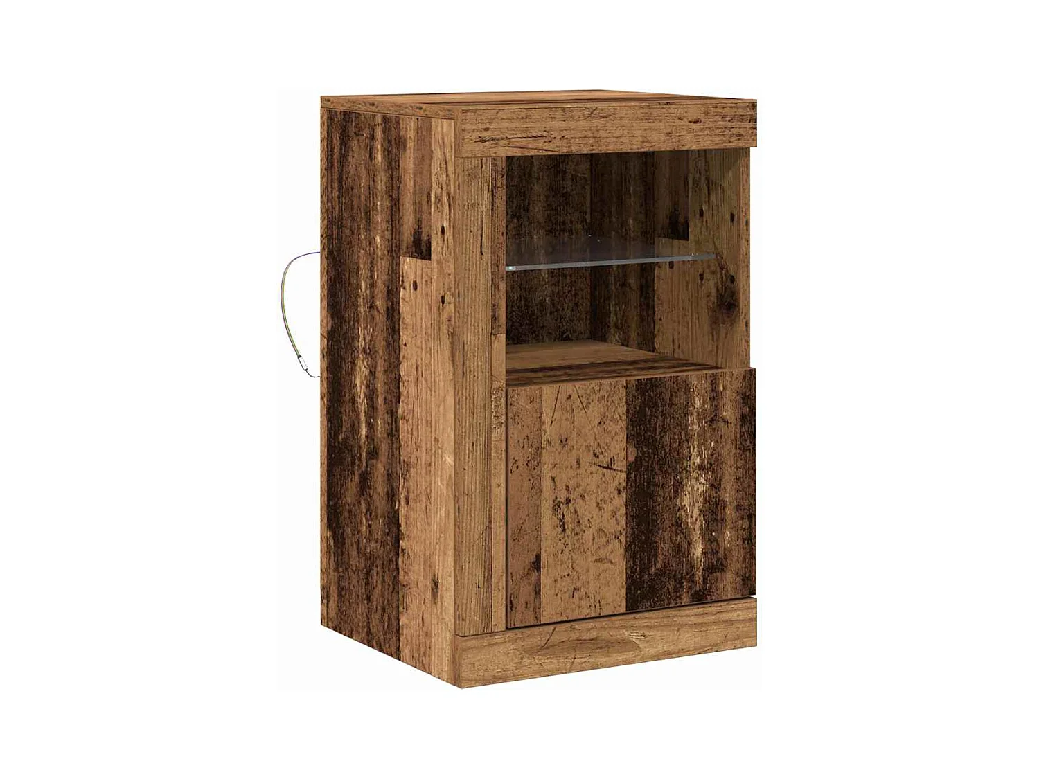 Buffet | Bahut | Meuble de rangement avec éclairage LED en bois ancien 41x37x67 cm