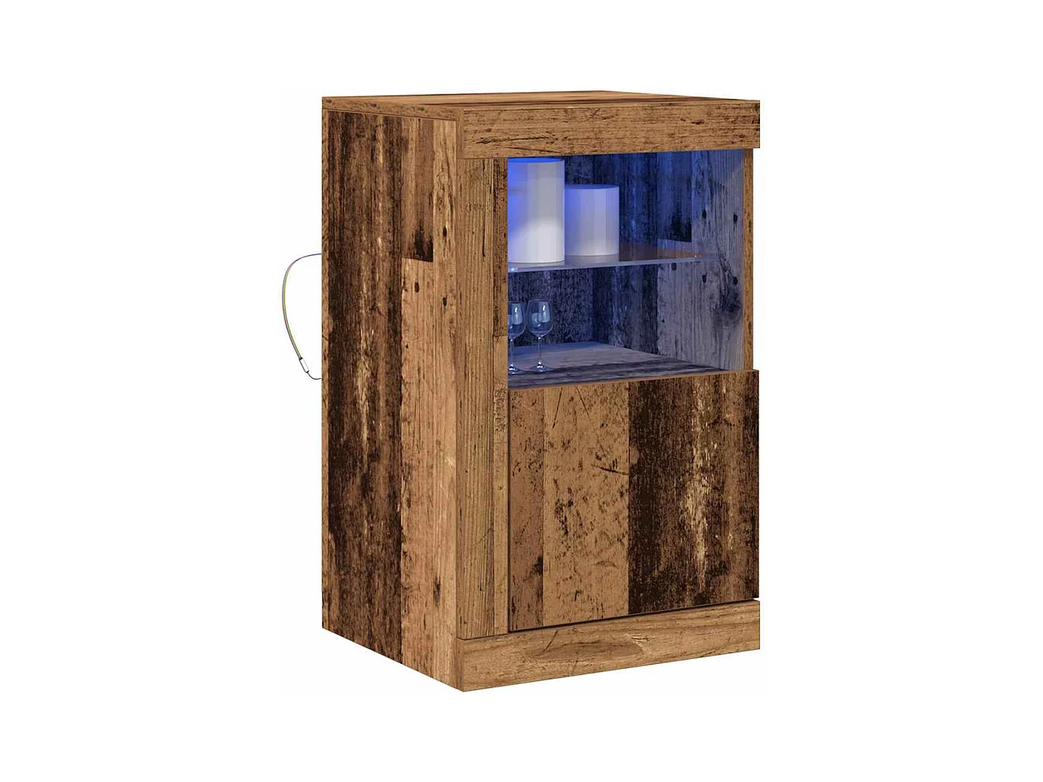 Buffet | Bahut | Meuble de rangement avec éclairage LED en bois ancien 41x37x67 cm