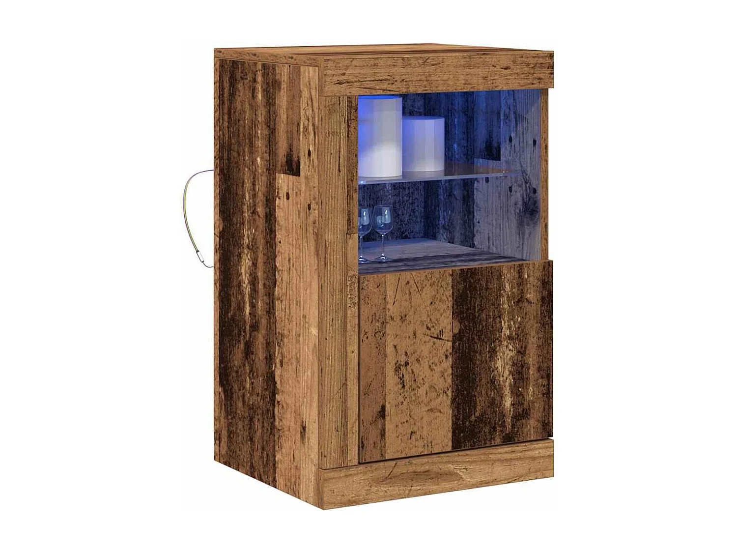 Buffet | Bahut | Meuble de rangement avec éclairage LED en bois ancien 41x37x67 cm