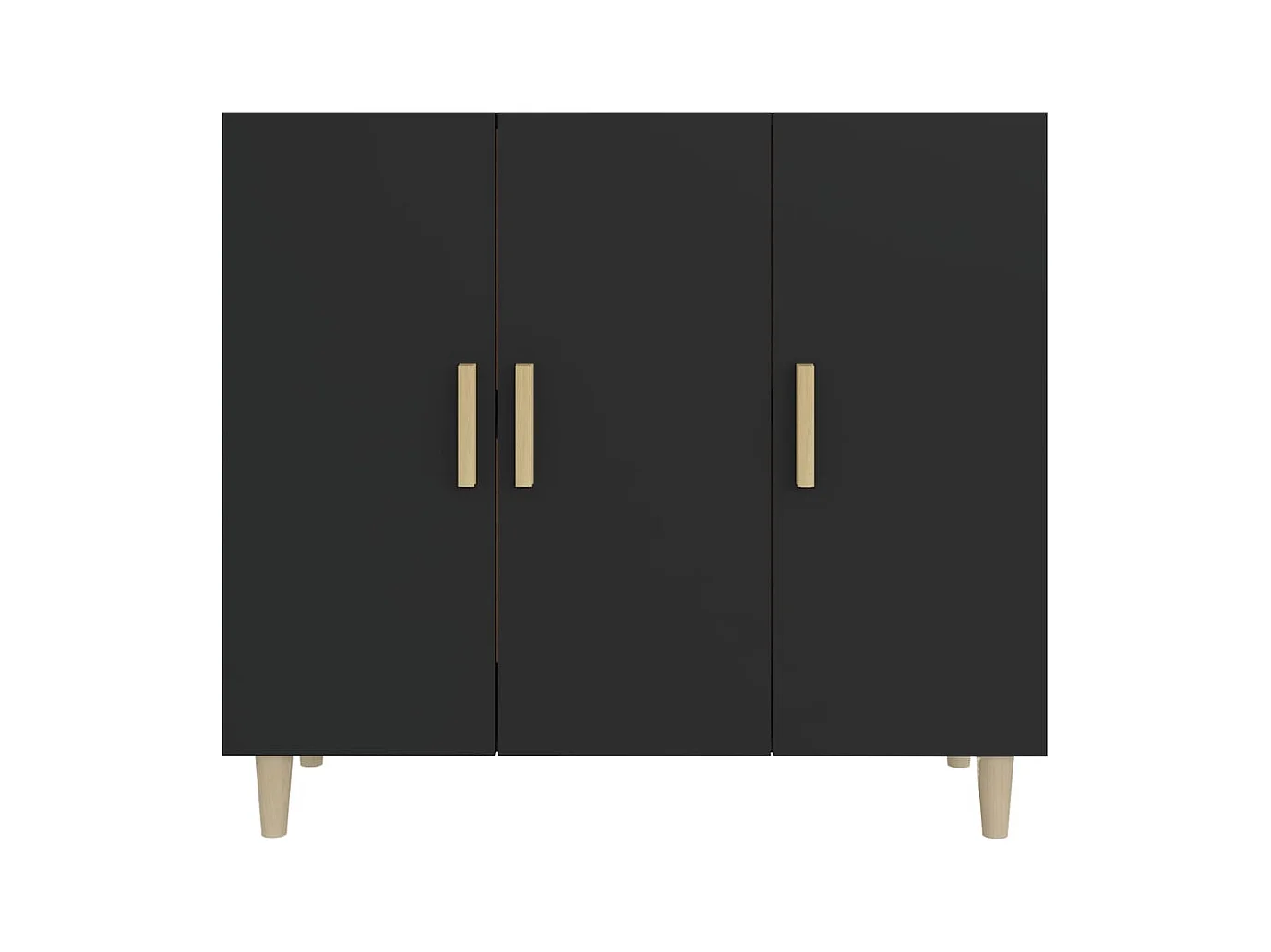 Credenza | Buffet | Armadio Nera 90x34x80 cm in Legno Multistrato