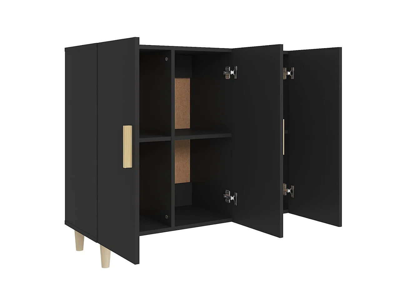 Credenza | Buffet | Armadio Nera 90x34x80 cm in Legno Multistrato