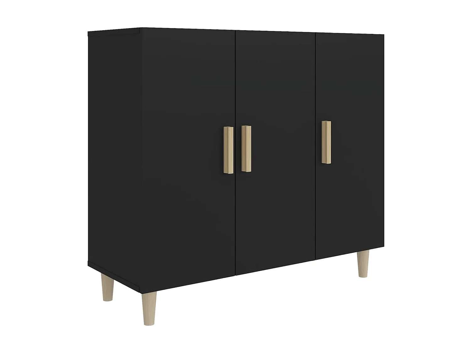 Buffet | Bahut | Meuble de rangement noir 90x34x80 cm bois d'ingénierie