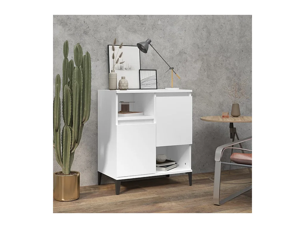 Credenza | Buffet | Armadio Bianca 60x35x70 cm in Legno Multistrato